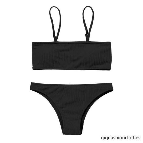 single thread fabric solid color bra triangle bikini swimsuit for women, White;black
single thread fabric solid color bra triangle bikini swimsuit for women, White;black