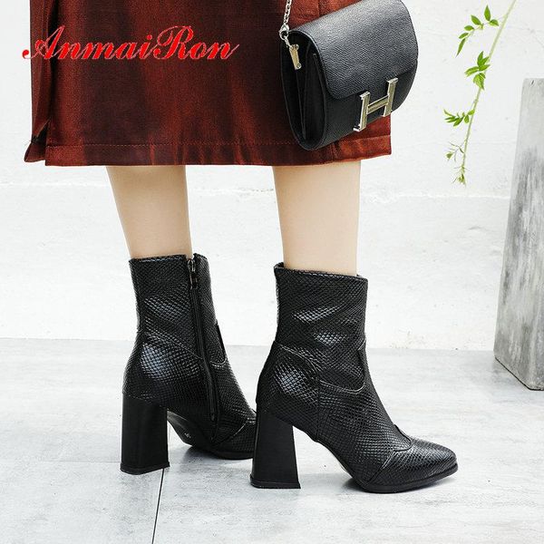 boots anmairon 2021 basic zip ankle for women elegant winter square heel pu pointed toe shoes size 34-43, Black
boots anmairon 2021 basic zip ankle for women elegant winter square heel pu pointed toe shoes size 34-43, Black