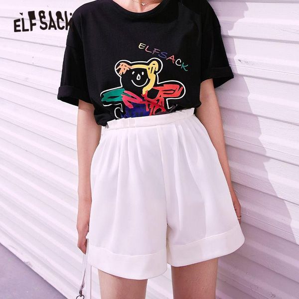 elfsack black solid minimalist high waist casual women shorts 2021 summer elf white pure korean ladies daily straight bottoms, White;black
elfsack black solid minimalist high waist casual women shorts 2021 summer elf white pure korean ladies daily straight bottoms, White;black