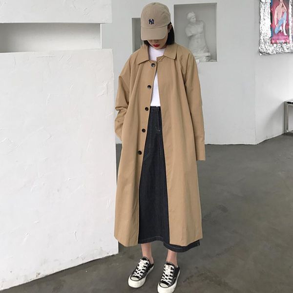 women's trench coats long coat women spring autumn loose straight single breasted solid color casual female classic windbreaker outerwe, Tan;black
women's trench coats long coat women spring autumn loose straight single breasted solid color casual female classic windbreaker outerwe, Tan;black