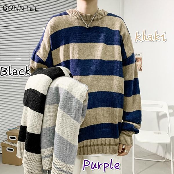 men pullovers striped loose casual all-match fashion korean style simple couples ulzzang male sweaters knitted streetwear chic, White;black
men pullovers striped loose casual all-match fashion korean style simple couples ulzzang male sweaters knitted streetwear chic, White;black