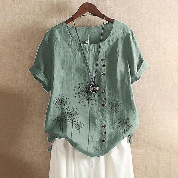 2020 blouse women flower print vintage linen blouse female button shirts short sleeve summer blusas kaftan oversized shirt, White
2020 blouse women flower print vintage linen blouse female button shirts short sleeve summer blusas kaftan oversized shirt, White