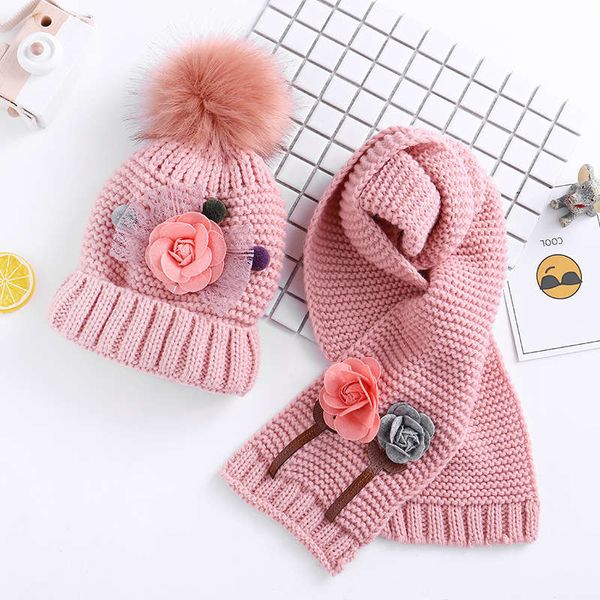 korean version lovely flower wool children's plush thickened knitted hat scarf two piece set, Red;brown
korean version lovely flower wool children's plush thickened knitted hat scarf two piece set, Red;brown