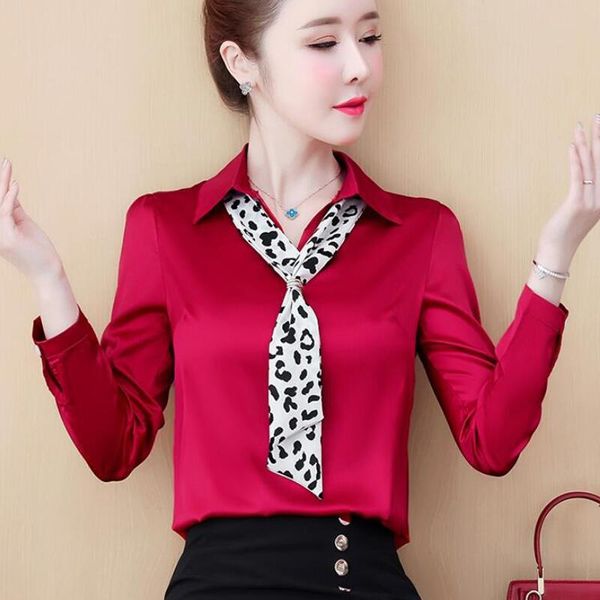 women's blouses & shirts women long sleeve bow tie silk blouse fashion office work chiffon plus size blusas mujer, White
women's blouses & shirts women long sleeve bow tie silk blouse fashion office work chiffon plus size blusas mujer, White
