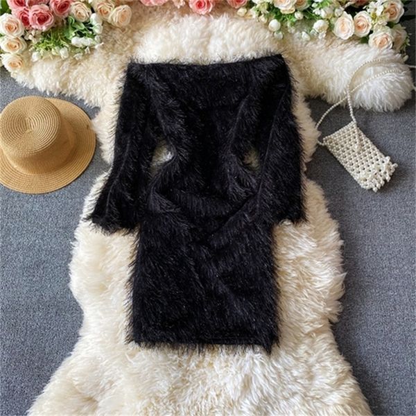 2021 new one shoulder strapless plush fashion temperament ladies dress skirt h4hv, Black;gray
2021 new one shoulder strapless plush fashion temperament ladies dress skirt h4hv, Black;gray