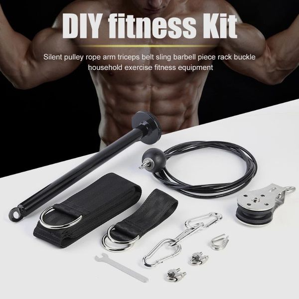 Diy Fitness Pulley Cable Machine Set Arm Triceps Strap Adjustable Arm Triceps Strength Training Workout Equipment Dropshipping