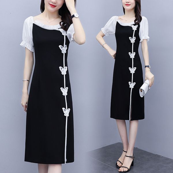 plus size as summer fat black casual business party women's working ladies wear dresses egjj, Black;gray
plus size as summer fat black casual business party women's working ladies wear dresses egjj, Black;gray