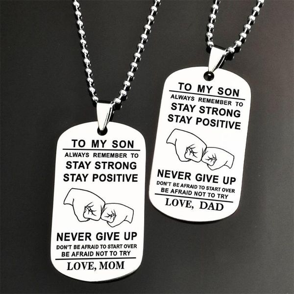 pendant necklaces to my son never give up love dad charm stainless steel necklace for father jewelry gift, Silver
pendant necklaces to my son never give up love dad charm stainless steel necklace for father jewelry gift, Silver