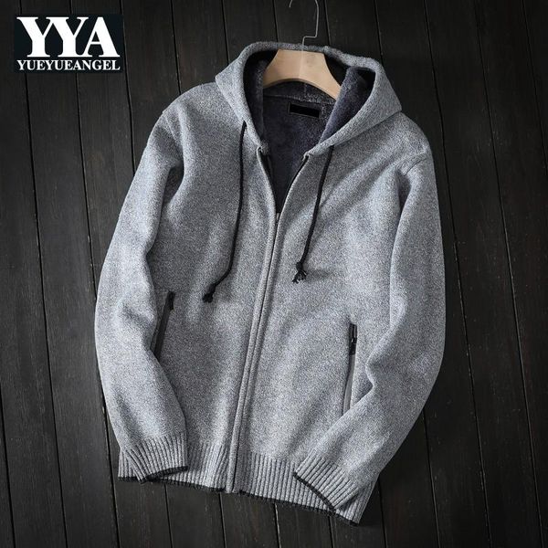 man wool blends hooded cardigan plus velvet thickening collar jackets korean style zipper pockets warm knitting sweaters winter, White;black
man wool blends hooded cardigan plus velvet thickening collar jackets korean style zipper pockets warm knitting sweaters winter, White;black