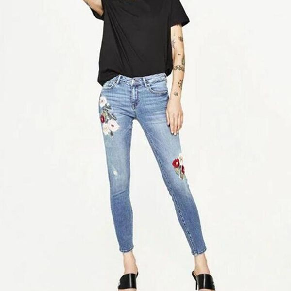 retro flower embroidery demin skinny jeans woman pencil pants ripped washed pocket button cozy casual slim trousers light blue1, Blue
retro flower embroidery demin skinny jeans woman pencil pants ripped washed pocket button cozy casual slim trousers light blue1, Blue