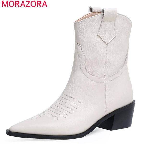 morazora 2020 western boots women genuine leather shes pointed toe slip on fashion low heels casual ankle boots female, Black
morazora 2020 western boots women genuine leather shes pointed toe slip on fashion low heels casual ankle boots female, Black