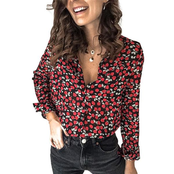 new fashion floral printed blouses women buttons long sleeves wear spring autumn casual loose shirts ladies' clothes femme, White
new fashion floral printed blouses women buttons long sleeves wear spring autumn casual loose shirts ladies' clothes femme, White