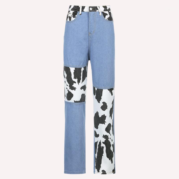 missnight cow print jeans patchwork pants women high waist baggy jeans for women denim straight pants pocket streetwear casual1, Blue
missnight cow print jeans patchwork pants women high waist baggy jeans for women denim straight pants pocket streetwear casual1, Blue