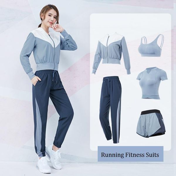 running sets 2021 women yoga suits spliced colors 5pcs training fitness outdoor sports set quick dry gym clothing sweatpants suit1, Black;blue
running sets 2021 women yoga suits spliced colors 5pcs training fitness outdoor sports set quick dry gym clothing sweatpants suit1, Black;blue