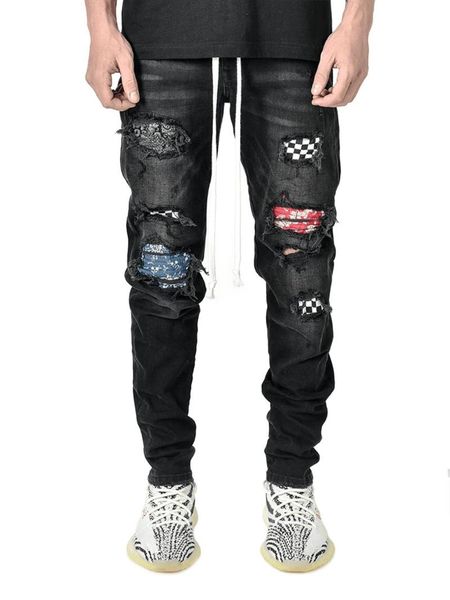 2020 new men ripped jeans slim jeans pencil pants moto biker hole beggar skinny denim pants men street retro cowboy clothing, Blue
2020 new men ripped jeans slim jeans pencil pants moto biker hole beggar skinny denim pants men street retro cowboy clothing, Blue