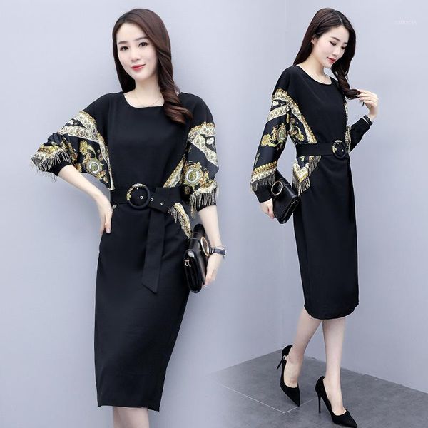 black chiffon dress 2020 new spring/autumn dress long sleeve loose waist hugging slimming women's office1, Black;gray
black chiffon dress 2020 new spring/autumn dress long sleeve loose waist hugging slimming women's office1, Black;gray