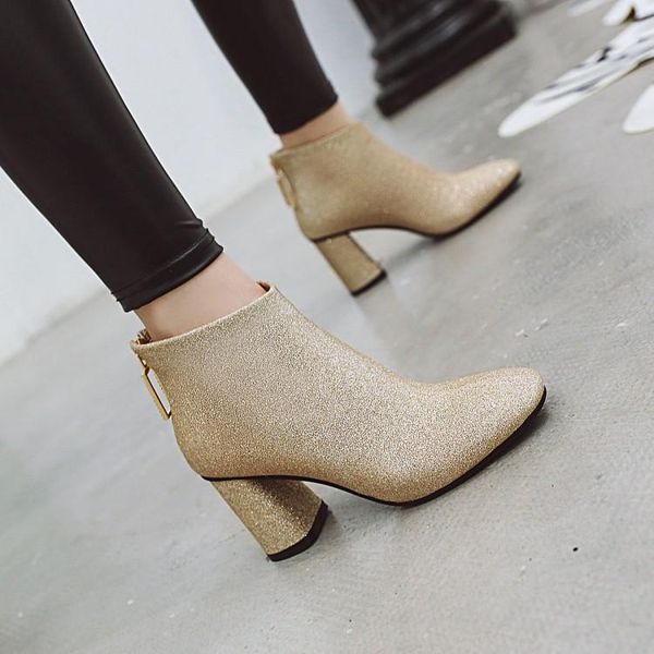 PXELENA 5 Colors Sequined Ankle Boots Women Square Toe Thick High Heels Back Zipper Party Dress Office Lady Shoes 2020 Winter 43, Black
PXELENA 5 Colors Sequined Ankle Boots Women Square Toe Thick High Heels Back Zipper Party Dress Office Lady Shoes 2020 Winter 43, Black