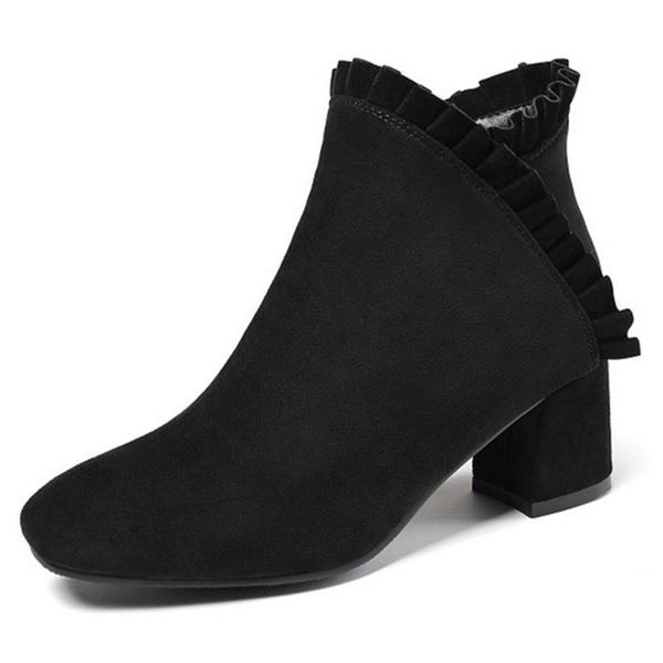 2021 new flock ankle boots square high heel fashion short boots autumn winter round toe side zipper women shoes size 34-43, Black
2021 new flock ankle boots square high heel fashion short boots autumn winter round toe side zipper women shoes size 34-43, Black