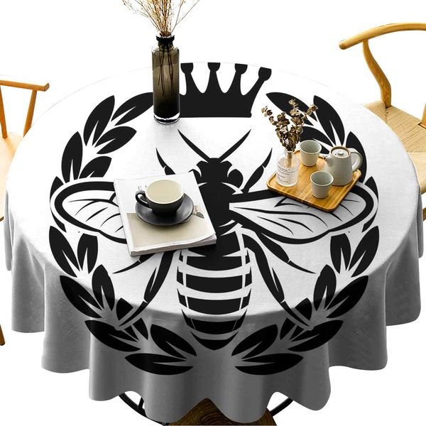 round table cloths monochrome wreath insect and crown abstract bee silhouette ruler of the colony
round table cloths monochrome wreath insect and crown abstract bee silhouette ruler of the colony