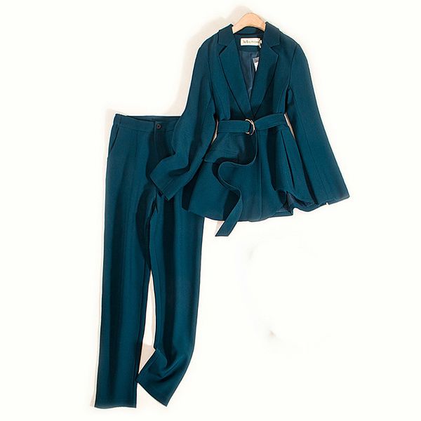 early autumn women's pants suit two-piece business wear new slim waist solid color ladies jacket casual trousers q1215, White
early autumn women's pants suit two-piece business wear new slim waist solid color ladies jacket casual trousers q1215, White