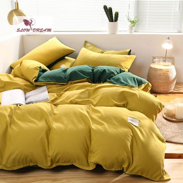 slowdream yellow duvet cover green flat sheet bedding set double fitted sheet with elastic band corner bedspread bed
slowdream yellow duvet cover green flat sheet bedding set double fitted sheet with elastic band corner bedspread bed