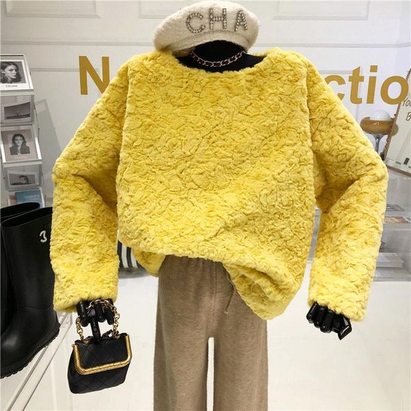 niche design new autumn and winter lazy lamb hair slim long sleeve round neck fashionable loose pullover plush sweater1, Black
niche design new autumn and winter lazy lamb hair slim long sleeve round neck fashionable loose pullover plush sweater1, Black