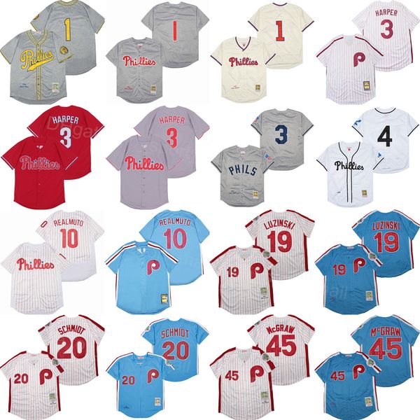1945 1948 1950 retro baseball vintage 20 mike schmidt jersey 45 tug mcgraw 1 richie ashburn 19 greg luzinski 10 jt realmuto all stitched whi, Blue;black
1945 1948 1950 retro baseball vintage 20 mike schmidt jersey 45 tug mcgraw 1 richie ashburn 19 greg luzinski 10 jt realmuto all stitched whi, Blue;black