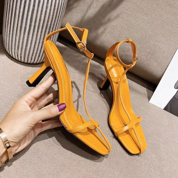 band 2020 summer narrow toe square foot buckles pale yellow buckle high women's sandals designer party shoes ntma, Black
band 2020 summer narrow toe square foot buckles pale yellow buckle high women's sandals designer party shoes ntma, Black
