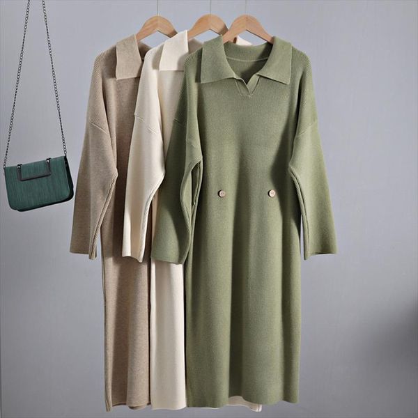 oversized autumn winter women dress turn down collar button defined waist sweater dresses thick warm pullover midi dress, Black;gray
oversized autumn winter women dress turn down collar button defined waist sweater dresses thick warm pullover midi dress, Black;gray