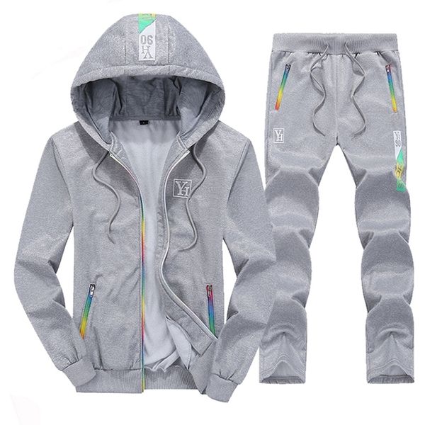 fashion men set tracksuits hooded + pants autumn male two piece sets clothing mens casual track suit sportswear jacket+pant 201204, Gray
fashion men set tracksuits hooded + pants autumn male two piece sets clothing mens casual track suit sportswear jacket+pant 201204, Gray