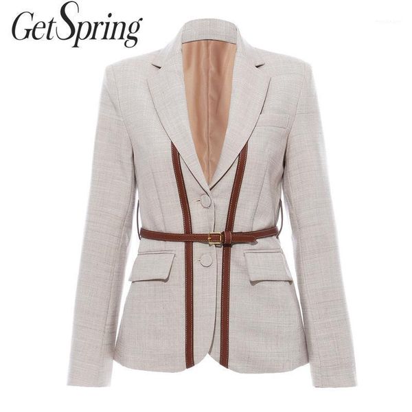 getspring women blazer single breasted long sleeve ladies blazer coat belt leather splicing women's slim suit jacket autumn 20201, White;black
getspring women blazer single breasted long sleeve ladies blazer coat belt leather splicing women's slim suit jacket autumn 20201, White;black