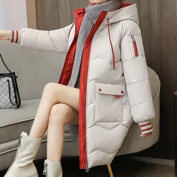 winter jacket women hooded cotton padded jackets long sleeve coat fashion thicken female warm thick long parkas, Black
winter jacket women hooded cotton padded jackets long sleeve coat fashion thicken female warm thick long parkas, Black