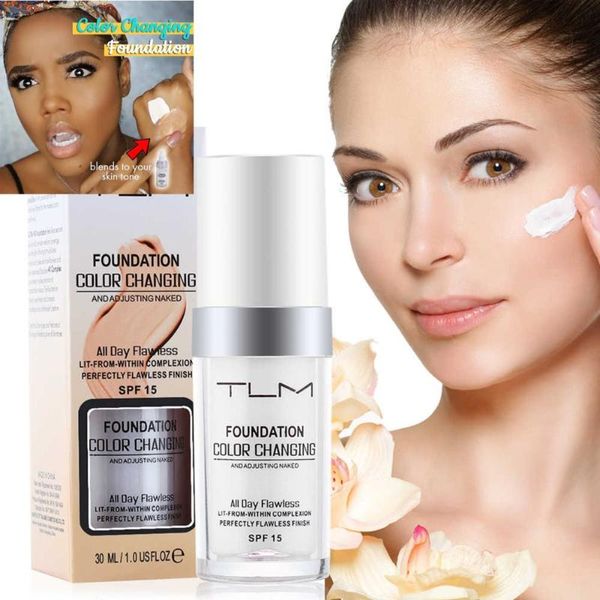 

foundation 30ml tlm color changing make up cover primer base makeup sunblock spf 15 natural brightening moisturizing