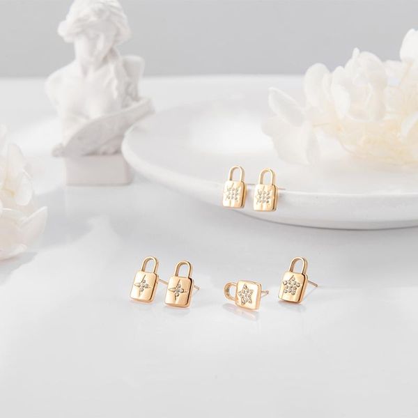 small lock stud earrings for women gold stainless steel earrings engagement party jewelry womens accessories gifts for girls, Golden;silver
small lock stud earrings for women gold stainless steel earrings engagement party jewelry womens accessories gifts for girls, Golden;silver