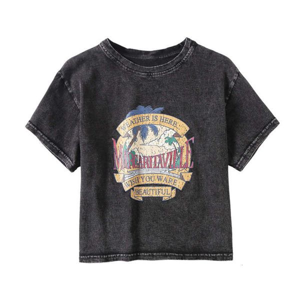 coconut print washed and worn t115 sleeve high waist short t-shirt women's navel fashion, Black;gray
coconut print washed and worn t115 sleeve high waist short t-shirt women's navel fashion, Black;gray
