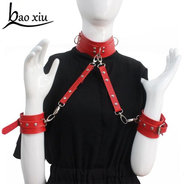 chokers vintage goth red faux leather collar big necklace set gothic harness harajuku punk bondage statement choker for women, Golden;silver
chokers vintage goth red faux leather collar big necklace set gothic harness harajuku punk bondage statement choker for women, Golden;silver
