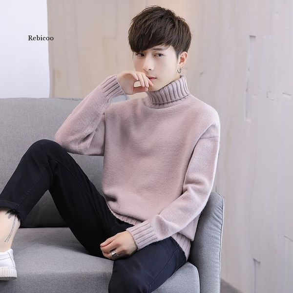 new men's turtleneck sweater winter korean loose sweater trend student personality wild couple knitwear, White;black
new men's turtleneck sweater winter korean loose sweater trend student personality wild couple knitwear, White;black