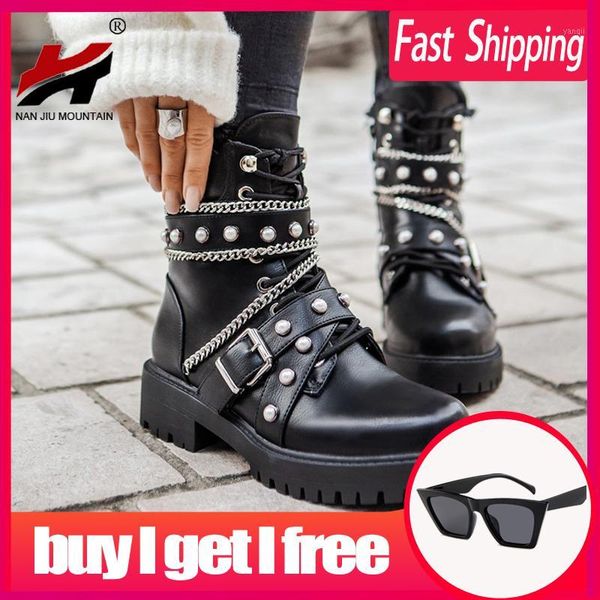 boots nan jiu mountain 2021 women motorcycle autumn shoes ankle mid heel fashion metal decoration solid color plus size 411, Black
boots nan jiu mountain 2021 women motorcycle autumn shoes ankle mid heel fashion metal decoration solid color plus size 411, Black