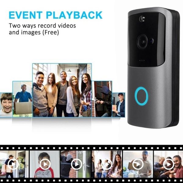 720p wifi smart night-vision wireless security doorbell with app video hd visual intercom door bell camera
720p wifi smart night-vision wireless security doorbell with app video hd visual intercom door bell camera