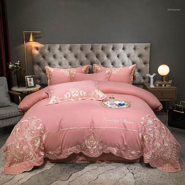 papa&mima pink golden baroque european sanding cotton bedlinens 80s satin embroidery duvet cover set king size bedding1
papa&mima pink golden baroque european sanding cotton bedlinens 80s satin embroidery duvet cover set king size bedding1