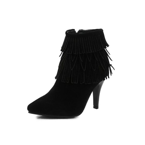 new autumn winter super high thin heel pointed toe side zipper ankle boots for women tassel fashion party chaussures femme black
new autumn winter super high thin heel pointed toe side zipper ankle boots for women tassel fashion party chaussures femme black