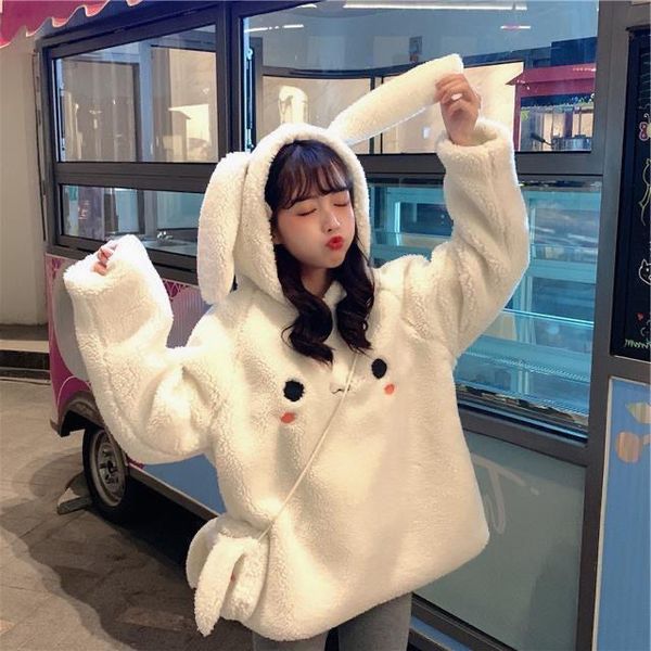 osend bags imitation lamb sweater women korean version loose and lovely students add cashmere thickened hoodie ins fashion, Black 
osend bags imitation lamb sweater women korean version loose and lovely students add cashmere thickened hoodie ins fashion, Black