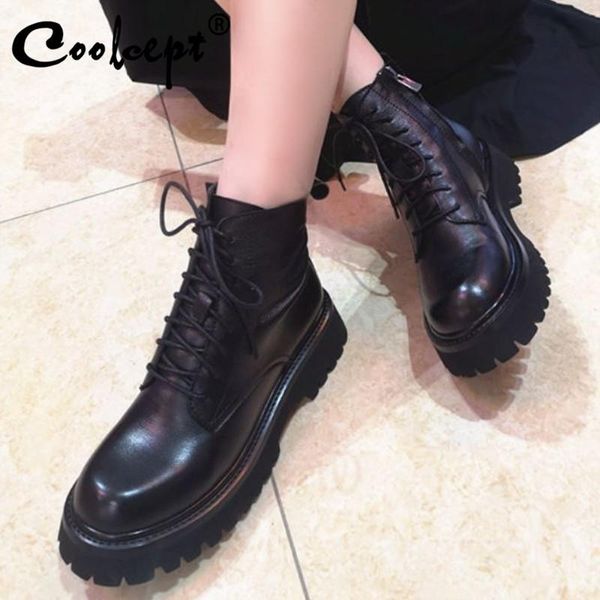 boots coolcept genuine leather woman ankle fashion thick bottom winter shoes warm zipper casual short boot size 34-40, Black
boots coolcept genuine leather woman ankle fashion thick bottom winter shoes warm zipper casual short boot size 34-40, Black