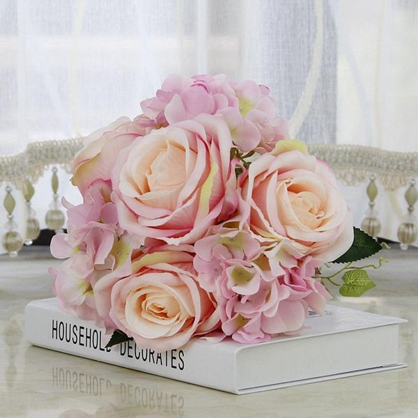 decorative flowers & wreaths 1pcs bridal holding flower artificial rose hydrangea wedding bouquet engagement party bride decor fake
decorative flowers & wreaths 1pcs bridal holding flower artificial rose hydrangea wedding bouquet engagement party bride decor fake