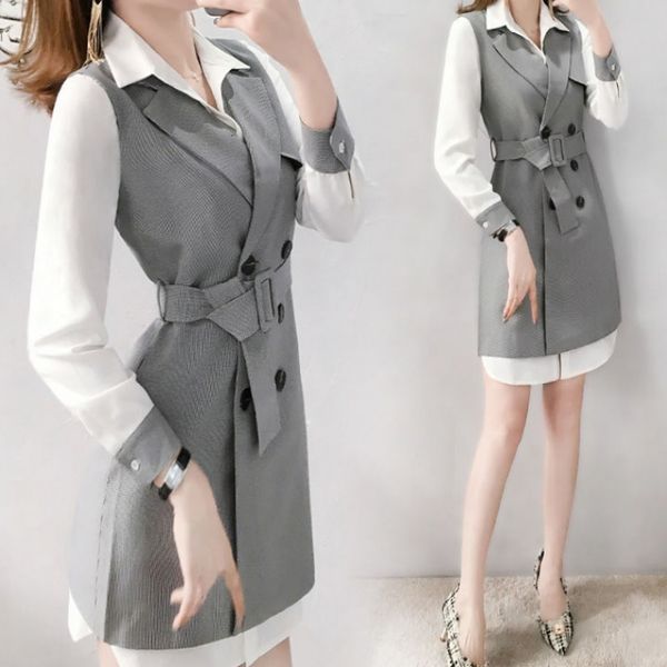 pieces women's office piece korean woman suit two sets of clothes with double breasted luxury waistcoat jrku, White
pieces women's office piece korean woman suit two sets of clothes with double breasted luxury waistcoat jrku, White