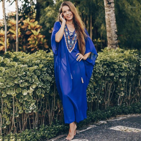 plus size blue embroidered beachwear summer sheer chiffon kaftan beach dress woman bathing suit robe plage swim wear cover up1, White;black
plus size blue embroidered beachwear summer sheer chiffon kaftan beach dress woman bathing suit robe plage swim wear cover up1, White;black