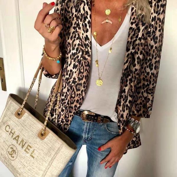 womens casual nine points sleeve open front leopard prints cardigan lapel outwearladies suit jacket coat top, White;black
womens casual nine points sleeve open front leopard prints cardigan lapel outwearladies suit jacket coat top, White;black