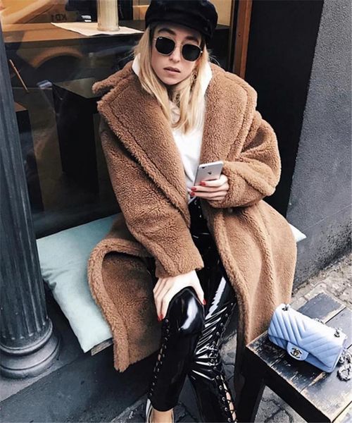 women's fur & faux winter street long coat female turn down collar lamb oversized coats outerwear 2021 women cotton padded warm parka, Black
women's fur & faux winter street long coat female turn down collar lamb oversized coats outerwear 2021 women cotton padded warm parka, Black