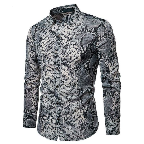 men's casual snakeskin print shirt large sizes long sleeves buttons slim shirts male summer fashionable wear new sale, White;black
men's casual snakeskin print shirt large sizes long sleeves buttons slim shirts male summer fashionable wear new sale, White;black