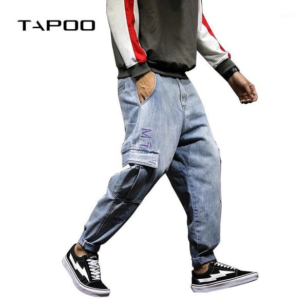2020 new korean style men's cargo pants distressed joggers jeans mens loose denim pants stretch elastic jeans trousers male1, Blue
2020 new korean style men's cargo pants distressed joggers jeans mens loose denim pants stretch elastic jeans trousers male1, Blue